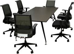 Rectangular Conference Table with Chairs